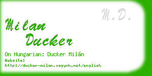 milan ducker business card